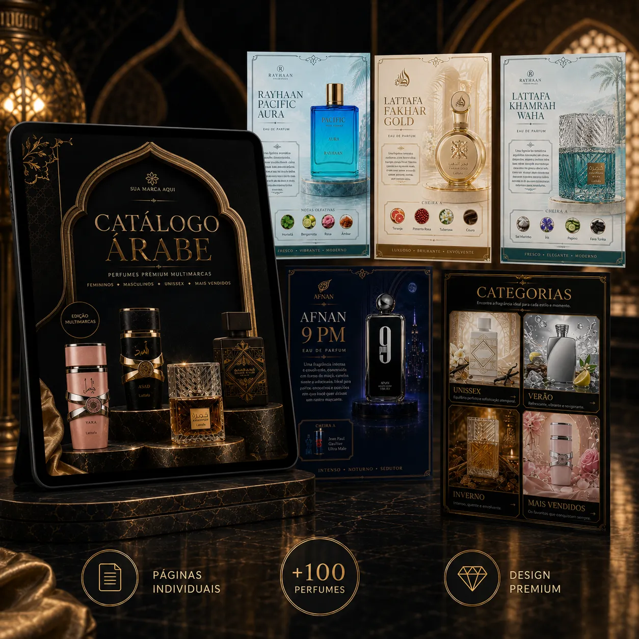 Plano completo do catálogo de perfumes árabes